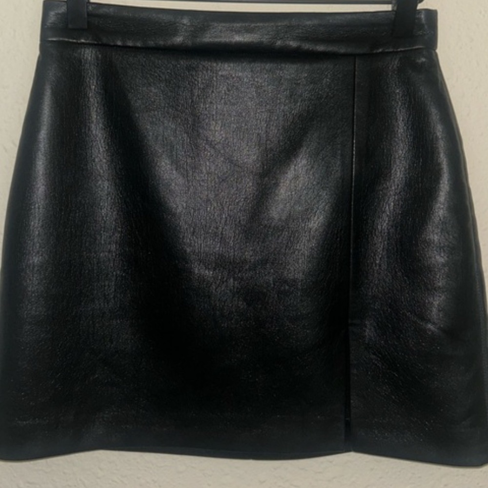 Aritzia Black Leather Mini Skirt